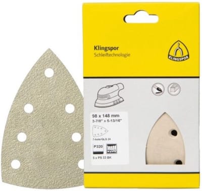 klingspor PS 33 CK k120 Kleinverpakking delta Schuurpapier, met klittenband voor verf, lak, KLEIN-Spachtelmasse, hout