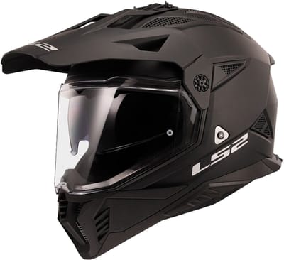 LS2 MX702 Pioneer II Mat Zwart Adventure Helm - Helm