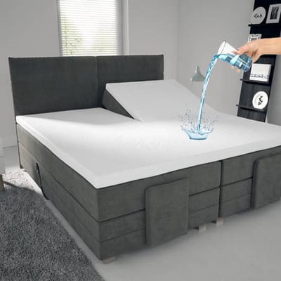 Zavelo Katoen Molton Waterdicht PU Split-Topper Hoeslaken - Lits-jumeaux (160x220 cm) aux (180x210 cm)
