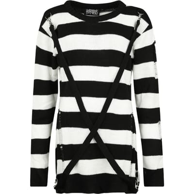 Heartless - Gothic Gebreide trui - Oriana sweater - XS tot 3XL - voor Vrouwen - zwart-wit