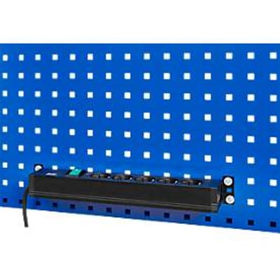 Rau stekkerdoos voor in hoogte verstelbare werkpleksystemen Series E, 5x contactdoos, verlichte aan/uit-schakelaar, 2m kabel