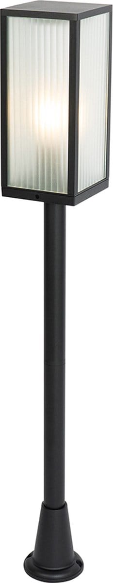QAZQA charlois - Moderne Staande Buitenlamp | Staande Lamp voor buiten - H 100 cm - Zwart - Buitenverlichting