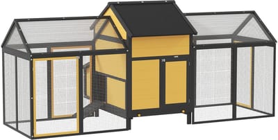 Konijnenhok voor buiten - Weerbestendig - Met ren - Kooi - Groot konijnen hok - Zwart