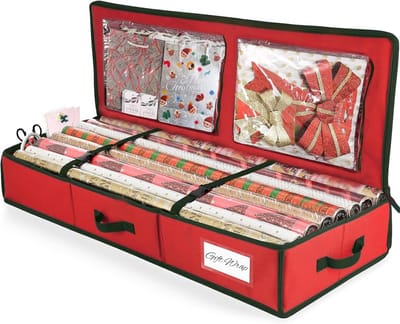Grote Opbergtas voor Inpakpapier en Cadeauaccessoires - Duurzame Organizer met Vakken