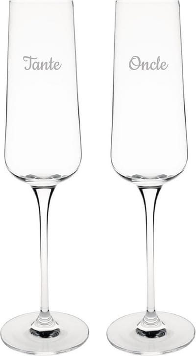 Champagneglas gegraveerd - 27cl - Tante & Oncle