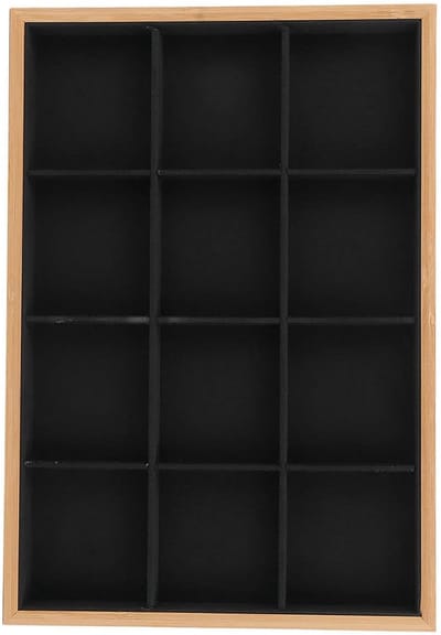 Sieradenopslag Lade met 12 Rasters - Elegante en Lichtgewicht Organizer voor Slaapkamer en Kantoor in Beige en Zwart