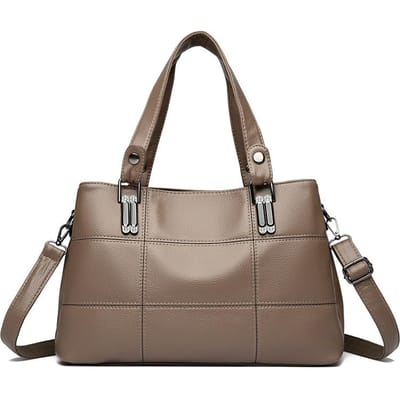 Sac pour femme tendance Sac à bandoulière simple en cuir souple Sac à provisions polyvalent de grande capacité Sac à bandoulière portable gray