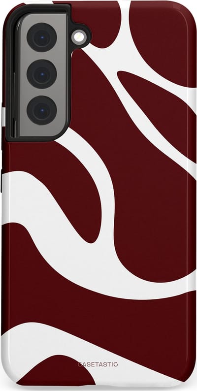 Casetastic Hoesje Geschikt voor Samsung S22 - Stijlvolle Beschermende Duo-layer Case - Bordeaux Swirl