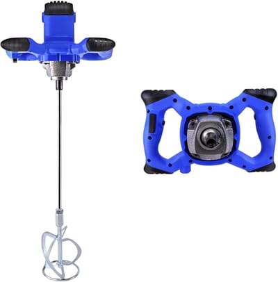 HHHK - Betonmixer - Mortelmenger - Beton Mixer - Mixer - Handmixer - 2600W - Met Mengstaaf - Blauw
