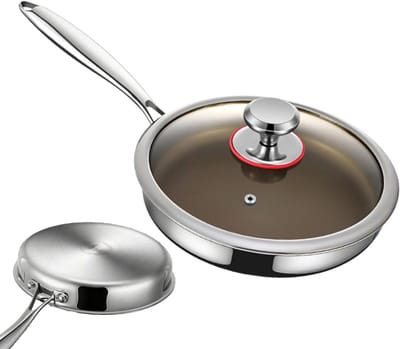 Anti-aanbak pan - Koekenpan met deksel - Thuis koken - Gezond koken - 26 cm - Zwart