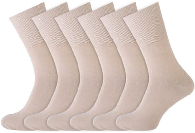 Katoenen sokken | Heren sokken | Merk: Basset | Kleur: Beige | Maat 39 t/m 47 | 6 Paar