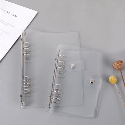 Transparante kleur plastic clip map A4/A5/A6/notitieboek losse ringband planner agenda school kantoorbenodigdheden A5