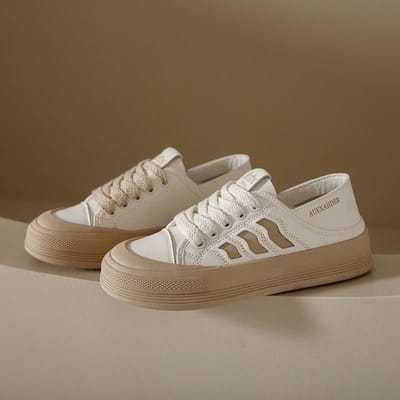 Casual witte schoenen in Koreaanse stijl voor dames Lente Zachte zool Veters gratis Twee manieren om te dragen Instapper met hak All-match sneakers 40 gray