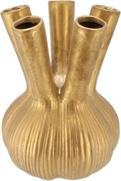 Aglio straight - Goud - Vaas - Tulpenvaas goud - Gouden vaas - 16X16X19CM - Moderne vaas -