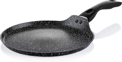 Pannenkoekenpan - Crêpe pan Tawa - Ontbijt maken - Antiaanbaklaag - 28 cm diameter - Zwart marmer