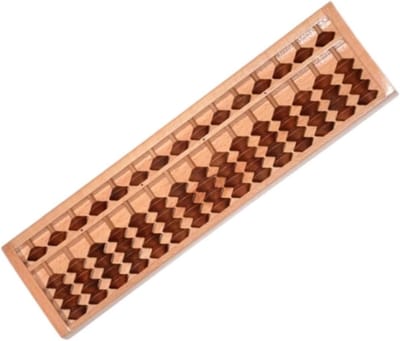 Houten Abacus - Rekenmachine Tool - Wiskunde Leren - 15 Kolom Ontwerp - 23.5x6.5cm - Bruin