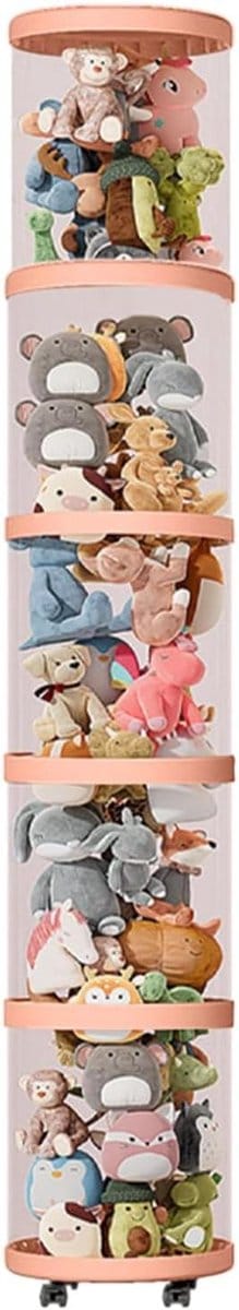 Speelgoed Opbergbuis - Knuffel Organizer - Speelgoed Opbergen - Stabiele Bodem - 35.3 x 29.7 x 28.1 cm - Transparant