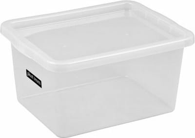 Doos met deksel Basisbox Plast Team 18l/43x33x21,6cm transparant