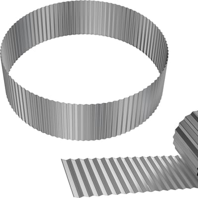 5m Gazonrand, Gegalvaniseerd Tuinafrasteringsrol, Flexibele Tuinkanten 15cm Hoog, Tuindecoratie Perkrand, Zilver Palissade, Golvende Slakkenhek, Maaikant voor Tuingras/Kwekerij/Gazon, NAIZY