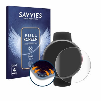Savvies - Screenprotector voor Polar Vantage V2 - Folie Beschermfolie transparant volledig dekking 4 Stuks