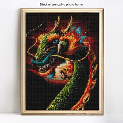 Peinture diamant Dragon, images avec strass, mosaïque, disposition complète, broderie diamant 20X30 black