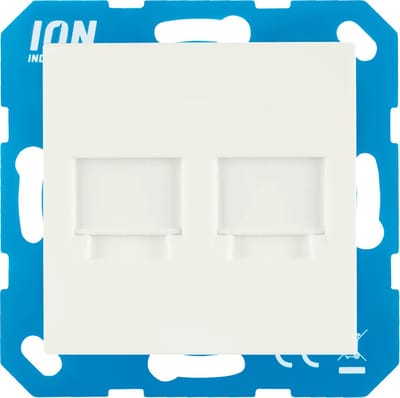 ION industries V1/J1/D1 utp aansluitdoos 2-voudig met centraalplaat alpin wit mat (13.300.015)
