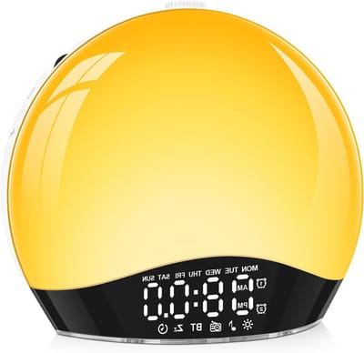 Wekker Klok - Natuurlijke Geluiden - Rustig Ontwaken - Simulatie Zonsopgang - 18 Kleuren - Wit