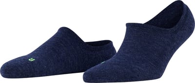 FALKE Keep Warm onzichtbar eenkleurig wol footies dames blauw - maat 37-38