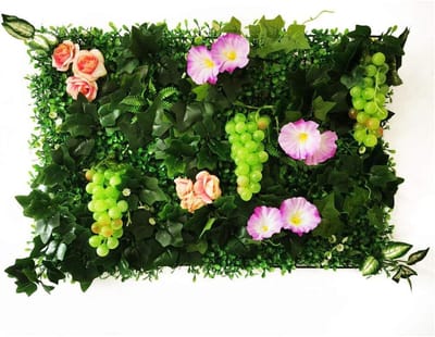Artificial Grass Outdoor, Grass Carpet Artificial Plant Lawn Flower Wall Sign Background Grass Grape Morning Glory Home Decoration (5)