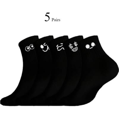 5/10/20 Paires Chaussettes Blanches Cartoon Hommes Femmes Tendance Polyvalentes Expression Chaussettes Fille Douces Respirantes Confortables Chaussettes Décontractées One Size gray