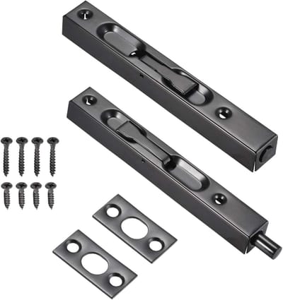 SnelShoppen - 2-delige RVS Verborgen Veiligheidsvergrendeling 150 mm, Concealed Flat Latch, Deurslot RVS voor Houten en Metalen Deuren en Kasten