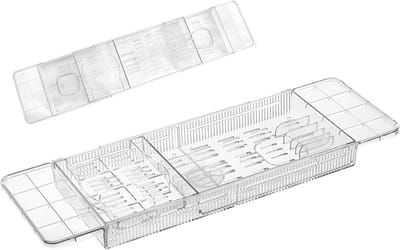 Badkuip Dienblad - Bad Plank - Ontspannen in Bad - Uittrekbaar Ontwerp - Tot 80 cm - Transparant