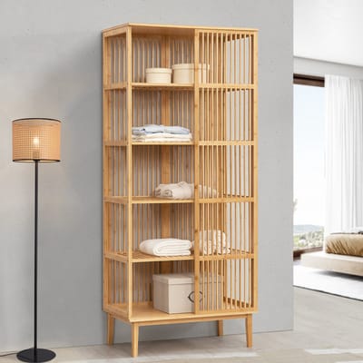 Staand rek Trundholm 185x80x45 cm bamboe