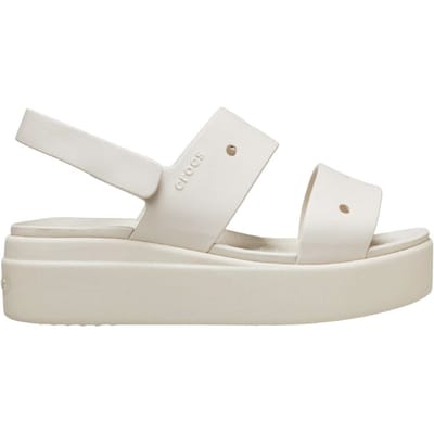 Women's Crocs Brooklyn Open Toe Flat Sandals in Stucco