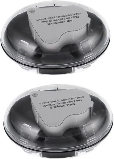 Juweliersloep Kinderen - Vergrootglas Set - Sieraden Inspectie - Dubbele Vergroting 30x 60x - Compact Zakformaat - Wit