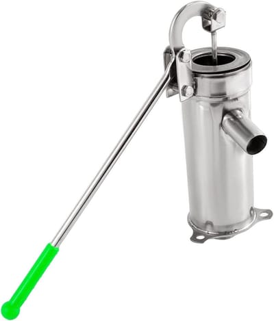 Handzwengel Pomp - Tuinpomp Waterpomp - Water Verplaatsen - Volledig Roestvrij Staal - 32mm Aansluiting - Zilver