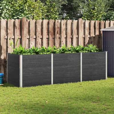 vidaXL - Plantenbak - verhoogd - 300x100x91 - cm - HKC - grijs