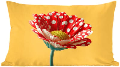 Sierkussens - Kussentjes Woonkamer - 60x40 cm - Bloem - Rood - Stippen