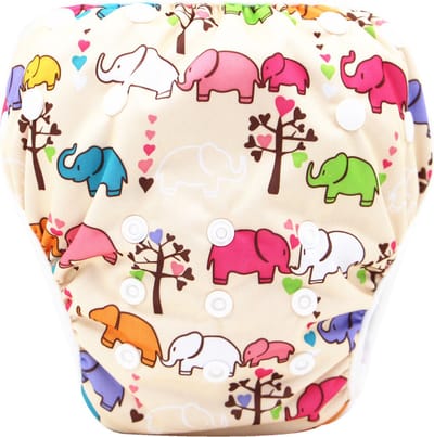 IL BAMBINI - zwemluier - wasbaar - licht en compact - handig voor op reis - goede pasvorm - 0-3 jaar - olifantjes
