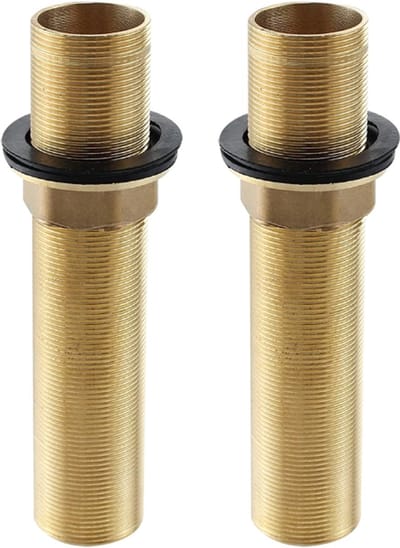 Verlengstuk Schroefdraad Buis - 2 Stuks - M32 x 150mm - Schroefdraad Bevestigingsmiddelen - Schroefdraad Drijfstang - Goud - Koper - Voor kraan installatie accessoires