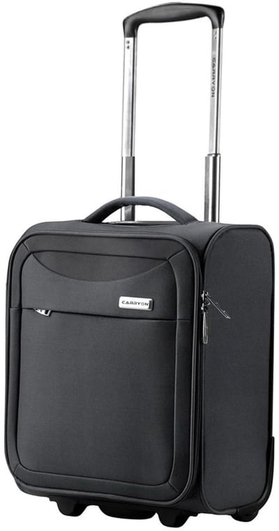 CarryOn Air Underseat Koffer 40x32x20cm - Zachte Handbagage trolley met voorvak – 23 Liter - 1,6kg – Zwart
