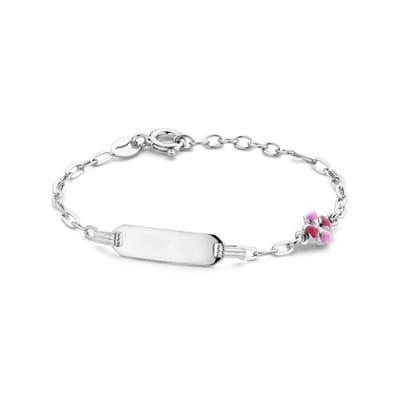 Zilveren graveerarmband klaver plaat 5,0 mm 11 + 2 cm 1336381