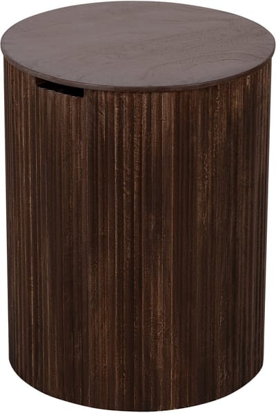 Lewis & Loft Bijzettafel Lonne - FSC® mangohout - Met opbergruimte - ⌀40 cm – Walnoot bruin