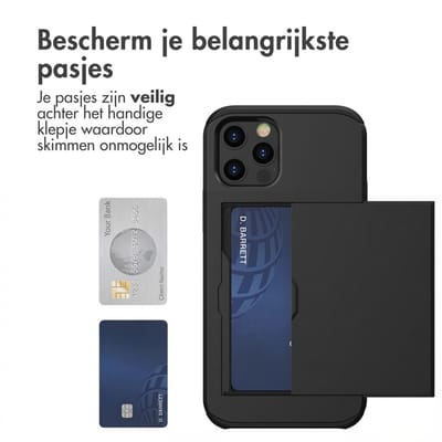 imoshion Hoesje met Pasjeshouder - Geschikt voor Apple iPhone 12 Pro Max - Zwart