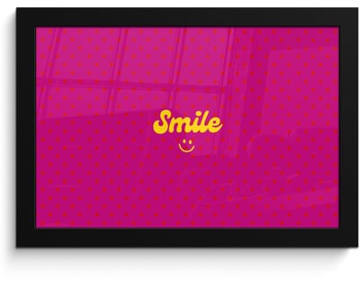 Poster in lijst - Fotolijst 30x20 cm - Posters - Smile - Stippen - Roze - Posterlijst zwart - Decoratie - Wanddecoratie woonkamer - Muurdecoratie slaapkamer