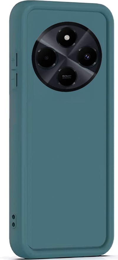 Hoesje geschikt voor Xiaomi Redmi 14C / Redmi A4 / Poco C75 - Versterkte randen - Bescherming Camera & Scherm - Matte Design Teal Groen