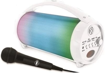 Draadloze Bluetooth Speaker met Microfoon, Karaoke, LED Lichten, FM Radio en Oplaadbare Batterij