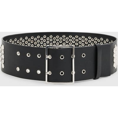 AllSaints Meredith Wide Belt Black/shiny Nickel Taglia: S | Cinture Outlet | Donna | Nero