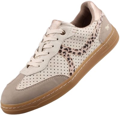Mustang Dames Sneaker Beige | Wit | Maat: 38