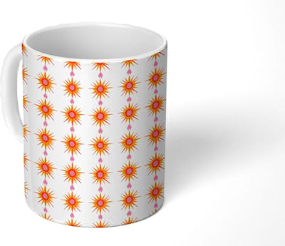 Mok - Koffiemok - Zon - Motief - Roze - Mokken - 350 ML - Beker - Koffiemokken - Theemok